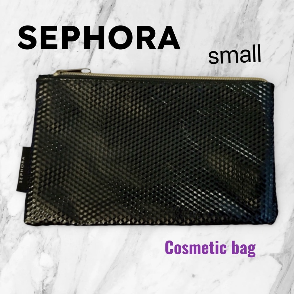 👍*GUC* SEPHORA | XS | Classic Black makeup pouch  sleek textured shiny finish